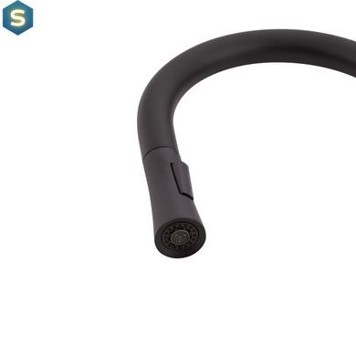Смеситель для кухни Qtap Evicka с выдвижным изливом QTEVI9135103UB Black Matt, Черный матовый
