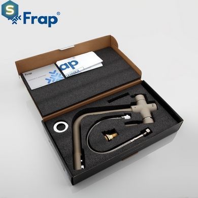 Смеситель для кухни однорычажный под фильтр латунь &Oslash;35 беж Frap 1/10 F4352-20, Бежевый