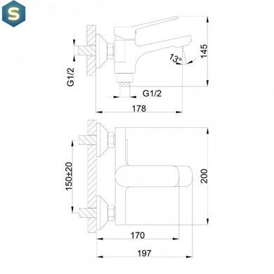Змішувач для ванни Frap F3262, чорний, Черный матовый