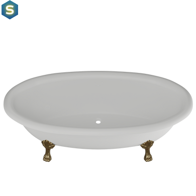 Ванна отдельностоящая матовая Amidicon Olimpia 180x90 белая из литого камня золотые ножки OLIMPIA_180_nizhk-g_MAT, Белый