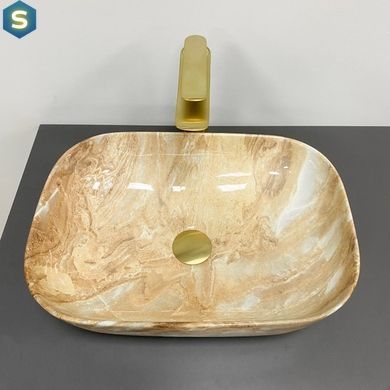 Умывальник VBI Ravenna brown onyx glossy накладний VBI-011223, Цемент матовий