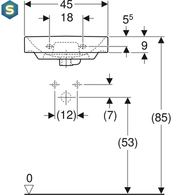 Умивальник Geberit Smyle Square 45x36 500.222.01.1, Білий