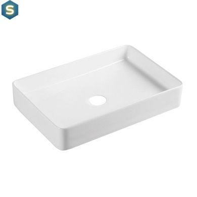 Умывальник Qtap Tern накладной прямоугольный 600x405x110 мм White + донный клапан PU02, Белый