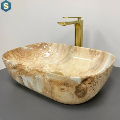 Умывальник VBI Ravenna brown onyx glossy накладний VBI-011223, Цемент матовий