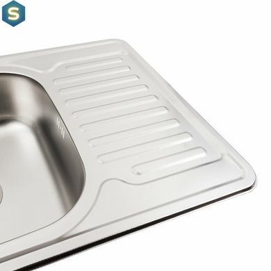 Кухонна мийка з нержавіючої сталі Platinum 7050 декор (0,8/180 мм), R, Decor