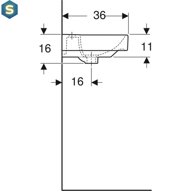 Умивальник Geberit Smyle Square 45x36 500.222.01.1, Білий