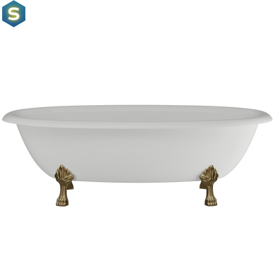 Ванна отдельностоящая матовая Amidicon Olimpia 180x90 белая из литого камня золотые ножки OLIMPIA_180_nizhk-g_MAT, Белый