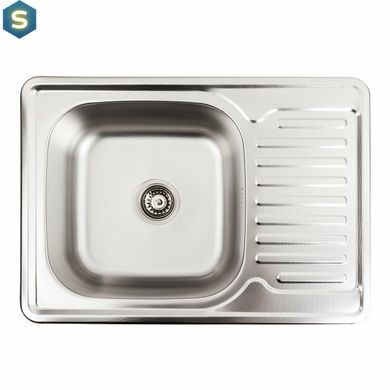 Кухонна мийка з нержавіючої сталі Platinum 7050 декор (0,8/180 мм), R, Decor
