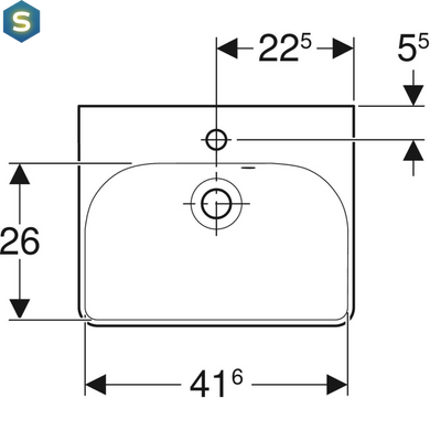Умивальник Geberit Smyle Square 45x36 500.222.01.1, Білий