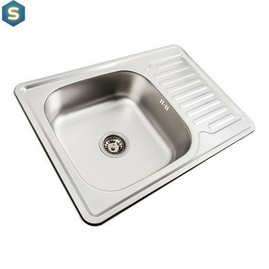 Кухонна мийка з нержавіючої сталі Platinum 7050 декор (0,8/180 мм), R, Decor