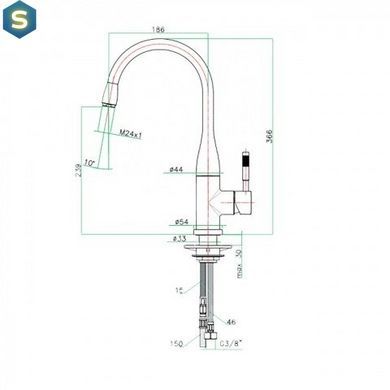 Змішувач для кухні Fiore Xenon хром 44CR5456