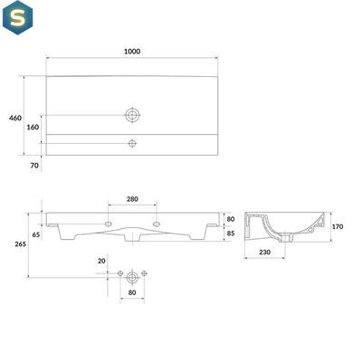 Умывальник мебельный Cersanit Larga 100 белый EW K120-011