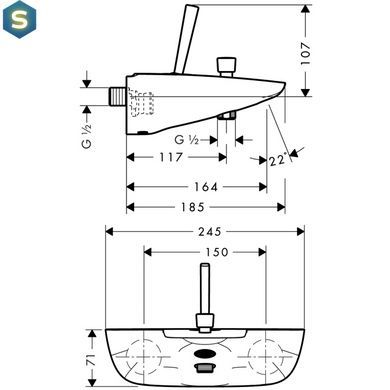 Смеситель для ванны Hansgrohe PuraVida 15472400