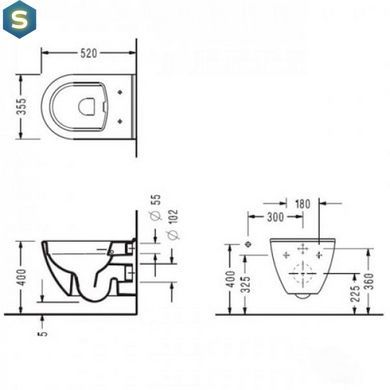 Унітаз підвісний Koller Pool Round Arc SM26KSL110H з кришкою Soft Close, Білий