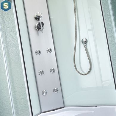 Гидромассажный бокс Lidz Tani SBM90x90.SAT.LOW.FR, стекло Frost 4 мм, Белый, Универсальная, белый, мелкий (до 20 см)