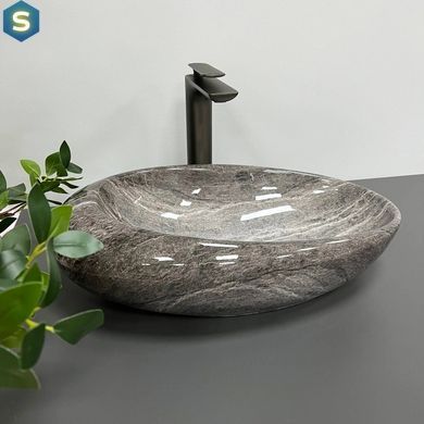 Умивальник (раковина) VBI VICENZA DARK STONE GLOSSY накладний, Каппучино