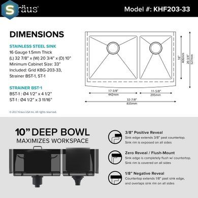 Мойка кухонная Kraus KHF203-33