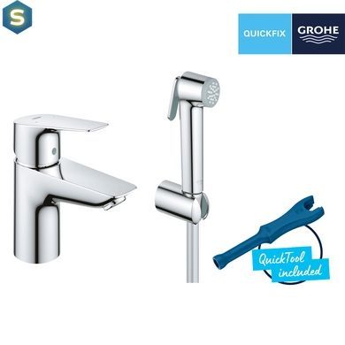 Змішувач з гігієнічною лійкою Grohe QuickFix StartEdge S-Size 23773001, Хром