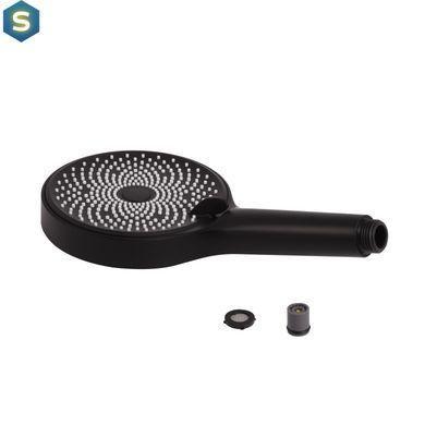 Ручний душ Qtap Rucni D 130 мм круглий QTRUC125BLM45953 Black matt, Черный матовый