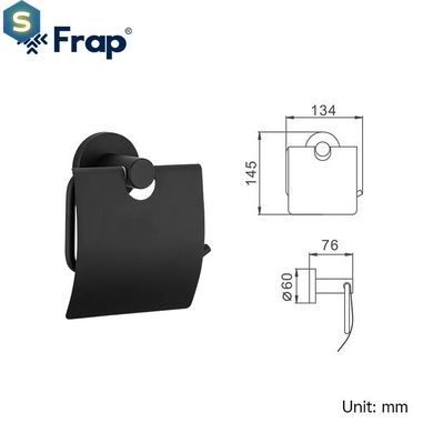 Тримач для туалетного паперу чорний/нержавіюча сталь Frap F30203 1/40, Черный матовый