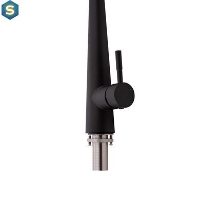 Смеситель для кухни Qtap Evicka с выдвижным изливом QTEVI9135103UB Black Matt, Черный матовый