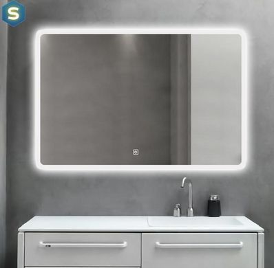 Зеркало Dusel DE-M3011 75x100 см Сенсорное включение+подогрев+часы/темп, Белый