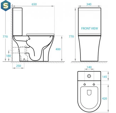 Edge NEW комплект: напольный унитаз с сиденьем Soft-close + бачок (PRO), Белый
