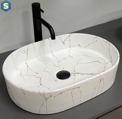 Умывальник VBI Verona 50 gold marmo glossy накладной VBI-011329, Золотой
