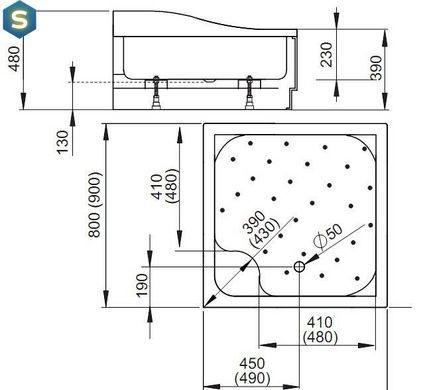 Душевой поддон Radaway Korfu C 80x80 4C88400-03