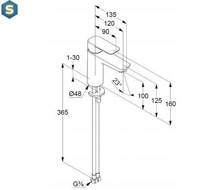 Смеситель для умывальника Kludi Pure&Style 100 DN 15 402920575