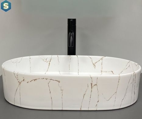 Умывальник VBI Verona 50 gold marmo glossy накладной VBI-011329, Золотой