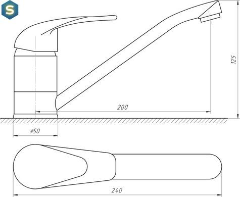 Змішувач для кухні EcoMix E-GEZ-203, Хром