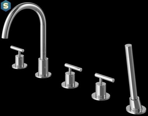 Смеситель на борт ванны Kohlman Roxin chrome QB242R, Хром