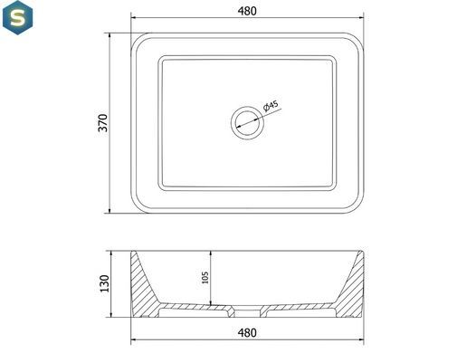 Умивальник Mexen Catia gold white накладний MEX-21314806, Золотий