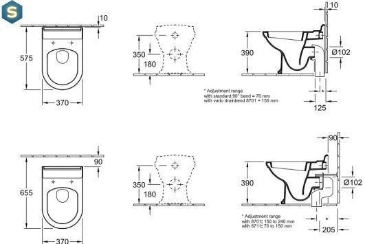 Унітаз підлоговий приставний Villeroy&Boch Hommage 666310R2, Білий