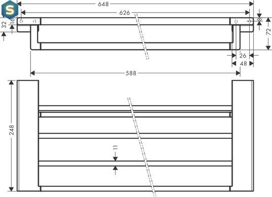 Поличка для рушників Hansgrohe AddStoris із тримачем 63.0/64.8 x 24.8 см Matt Black 41751670