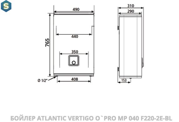 Водонагрівач Atlantic Vertigo O`Pro MP 040 F220-2E-BL