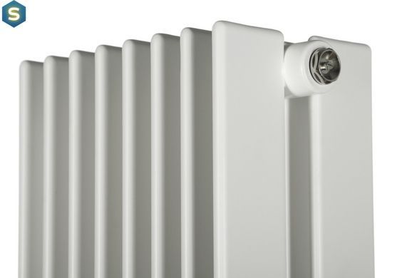 Дизайнерский радиатор Betatherm Metrum 2 H-1800 мм, L-255 мм нижнее подключение BM6 2180-30/08 9016М 66, Белый матовый
