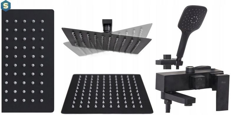 Душевая система Rea Fort black mat черный матовый REA-P9861, Черный матовый