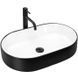 Умивальник Rea Nadia black matt white накладний REA-U8781, Черный матовый