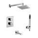 Душевая система Paffoni Shower с термостатом и изливом 200x200 мм chrome KITLEQ519CR200, Хром