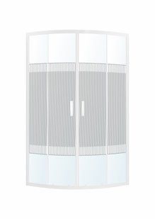 Душова кабіна кутова Eger Tisza 90x90 розсувна скло Spagetti без піддону white 599-021-S/1, Білий, білий