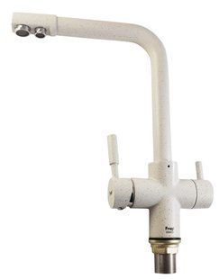 F4352-8 (H52) Змішувач для кухни однорич. Г-под.гусак під фільтр латунь гайка &Oslash;35 білий Frap 1/10, Білий