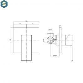 Душова система для ванни Paffoni Shower верхній душ 200x200 мм black matt KITEL010NO/M, Черный матовый