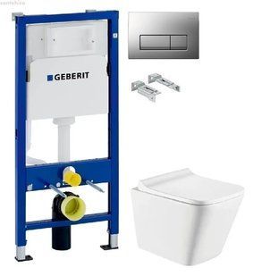 Інсталяція Geberit Duofix 458.103.00.1 з клавішею Delta50 хром матовий + Унітаз підвісний Koller Pool Trend Tornado 3.0 TR-0490-RQ3 з сидінням Soft Close