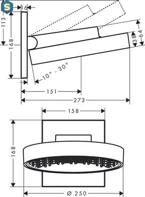 Верхний душ Hansgrohe Rainfinity 250 1jet 26226700