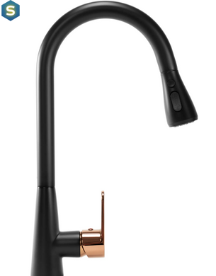 Змішувач для кухні Rea Mild black rose gold REA-B4801, Чорний/золото