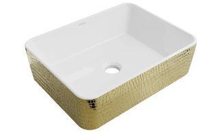 Умивальник Mexen Catia gold white із візерунком накладної MEX-21314808, Золотий