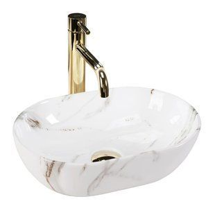 Умивальник Rea Amelia mini shiny aiax накладний REA-U9107, Мармур