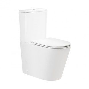 Унитаз-компакт Qtap Scorpio безободковый Ultra Quiet с сиденьем Soft-close QT14222125AUQW, Белый
